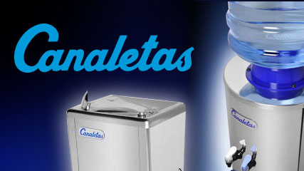 Canaletas - Bebedouros para ligação à rede de água ou com garrafão