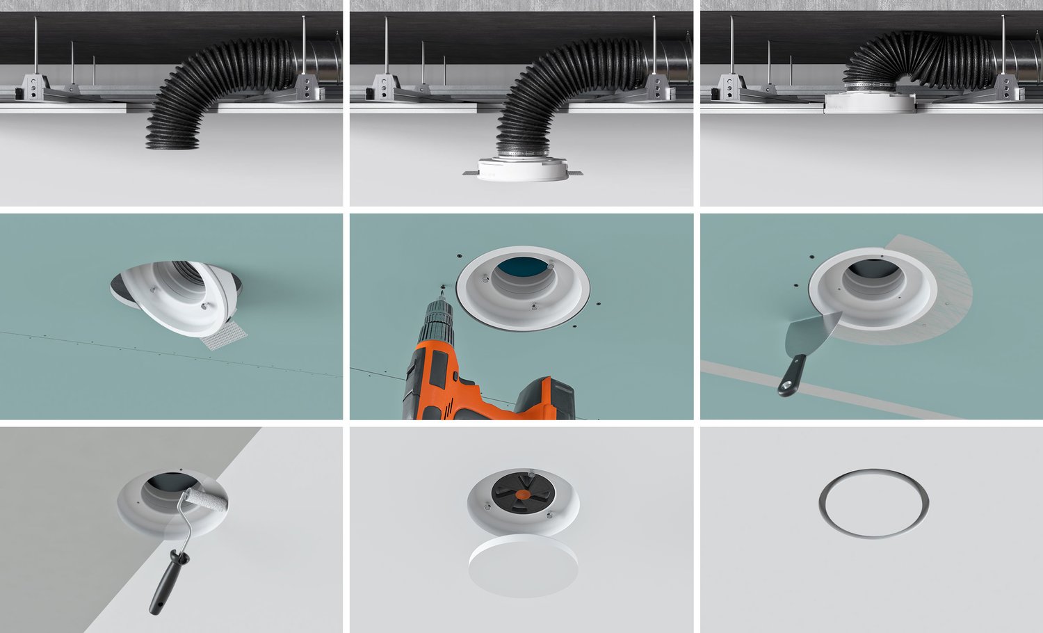 Ergovent ligação a tubo canelado flexível