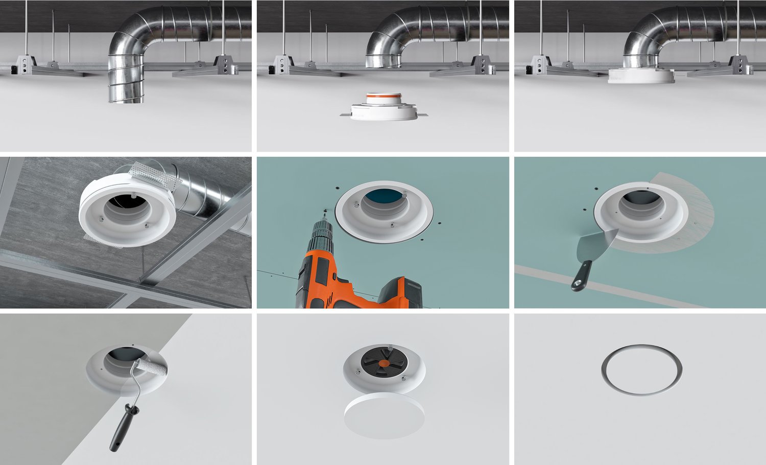 Ergovent ligação direta a conduta de aço